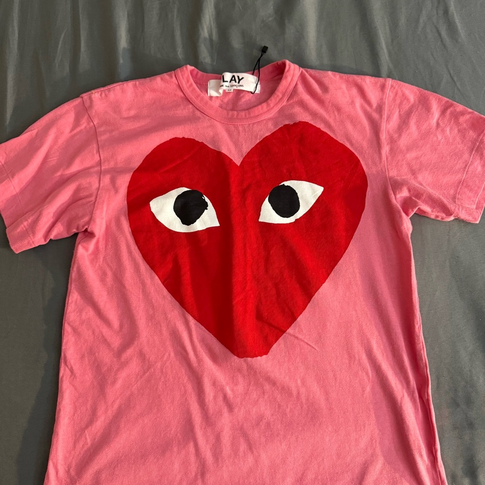 Comme des Garcons PLAY Pink Tee with Red Heart